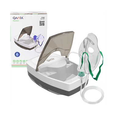 Qanta CORE Piston Compressor Nebulizer Machine with Complete Mask Kit for Adult & Child White