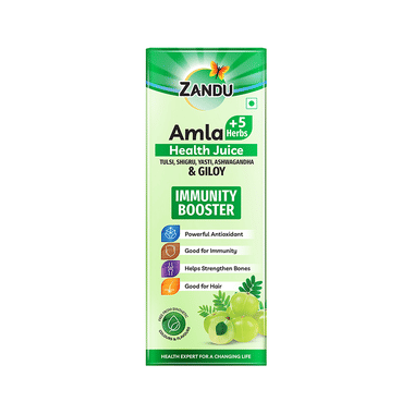 Zandu Amla +5 Herbs Juice With Giloy | For Immunity, Bones & Hair