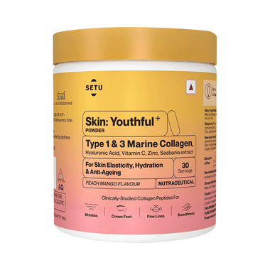 Setu Skin: Youthful+  Marine Collagen Powder (200gm Each) Peach Mango