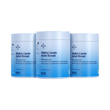 Setu Alpha Lipoic Acid Boost Tablet For Liver Function, Energy & Blood Sugar (60 Each)