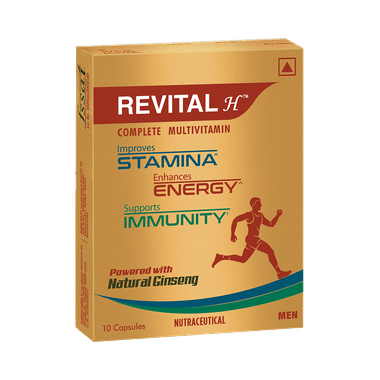 Revital H Men Multivitamin With Calcium, Zinc & Ginseng For Immunity, Strong Bones & Energy