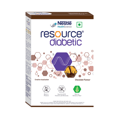 Nestle Resource Diabetic Supplement With Protein, Fibre & Low GI | Flavour Powder Chocolate