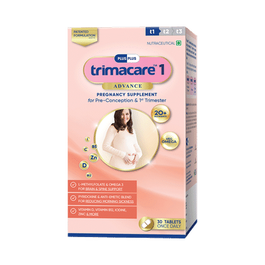 Trimacare 1 Advance Prenatal Multivitamins With Omega 3 & L-Methylfolate Tablet For Brain Organ Development