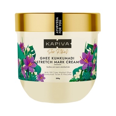 Kapiva Skin Rituals Ghee Kumkumadi Stretch Mark Cream | Reduce & Prevent Stretch Marks Cream