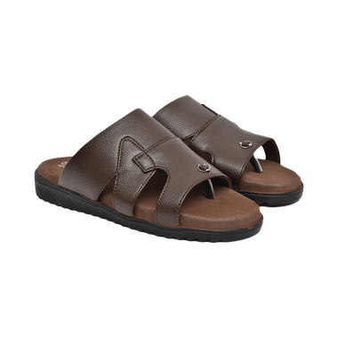 Edelie DSLP-56030 Men Doctor Orthopedic And Diabetic Sleeper Pair of Slippers Brown 8