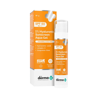 The Derma Co 1% Hyaluronic Sunscreen Aqua Gel with Vitamin E | Fragrance-Free