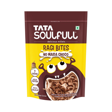 Tata Soulfull Ragi Bites No Maida Choco, Breakfast Cereals, Yummy Chocolatey Delicious Millets, Breakfast Cereals Choco