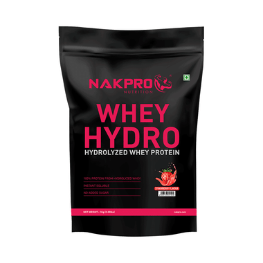 Nakpro Nutrition Whey Hydro Hydrolyzed Whey Protein Powder Strawberry