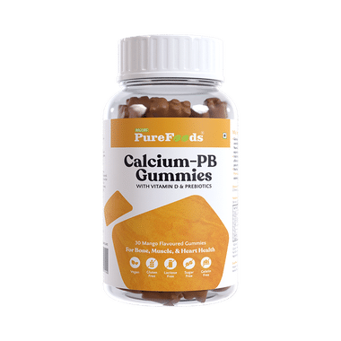 PureFoods Calcium -PB Gummies With Vitamin D & Prebiotics Mango