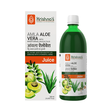 Krishna's Amla Aloe Vera Juice With Wheat Grass, Haldi & Tulsi