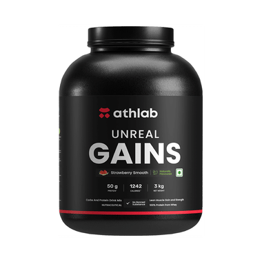 Athlab Unreal Gains Powder Strawberry Smooth