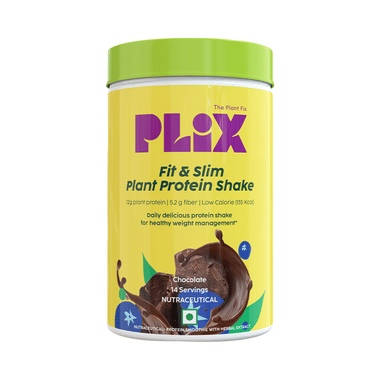 Plix Fit & Slim Smoothie | Plant Protein Shake For Weight Management | Flavour Powder Chocolate