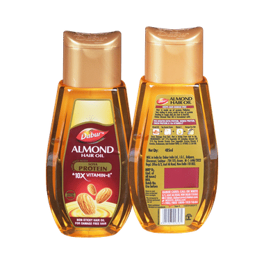 Dabur Almond Hair Oil With Soya Protein & Vitamin E | For Damage Free Hair With 200ml Hair Oil Free