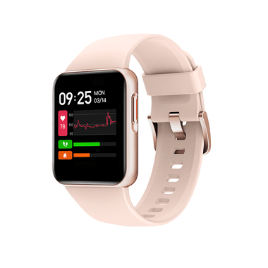 GOQii Smart Vital Lite Covers 5 Lakhs Health Insurance & 1 Lakh Life Insurance With 3 Months Health & Personal Coaching HD Display Smart Watch Pink