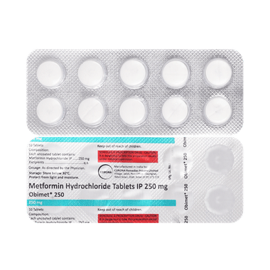 Obimet 250mg Tablet