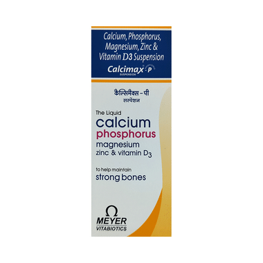 Calcimax P Suspension With Calcium, Magnesium Zinc & Vitamin D3 | For Strong Bones | Advanced Vitamin & Mineral Formula