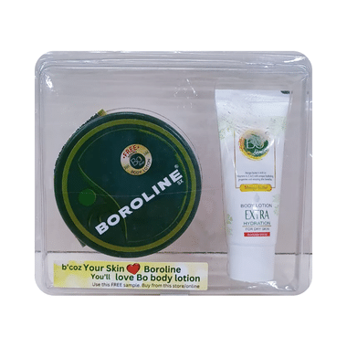 Boroline SX Antiseptic Ayurvedic Dry Skin Cream With Boroline BO Body Mango Butter Body Lotion 20ml Free
