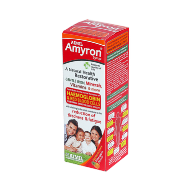 Aimil Amyron Syrup | Promotes Haemoglobin Formation, Reduces Tiredness & Fatigue