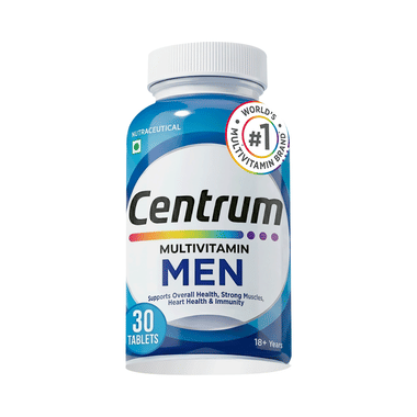 Centrum Men Vegetarian Tablets for Muscles, Heart, & Immunity | World's No.1 Multivitamin | Nutrition Formula