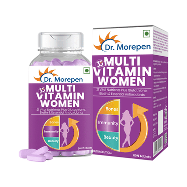 Dr. Morepen Multi Vitamin for Women | With Glutathione, Biotin & Antioxidants for Bones, Immunity & Skin | Tablet