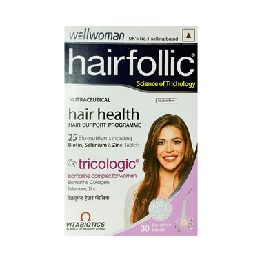 Wellwoman Hairfollic Tablet with Collagen, Zinc & Selenium | For Hair Health | Gluten-Free