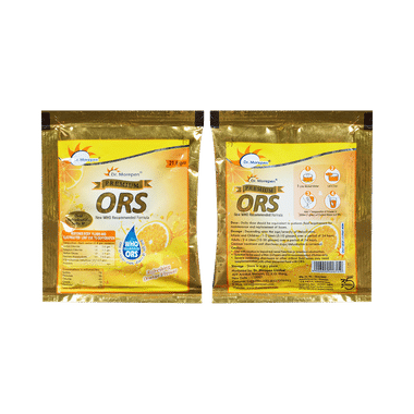 Dr. Morepen Premium ORS Powder Sachet For Body Fluid Restoration, Electrolyte Balance & Dehydration Relief Orange