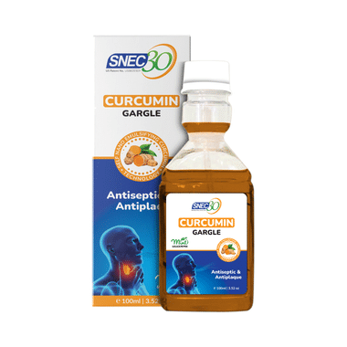 Snec 30 Ayurvedic Curcumin Gargle Solution for Sore Throat, Bad Breathe Black Pepper Mint