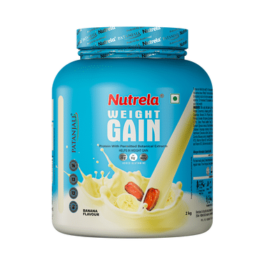 Patanjali Nutrela Weight Gain Supplement With Glutamine, Protein & Permitted Botanical Extracts Powder Banana
