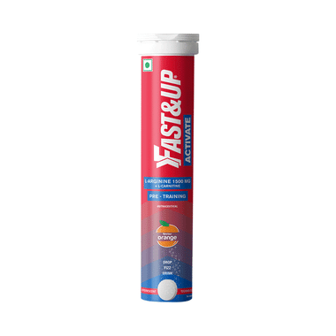 Fast&Up Activate 1500mg L-Arginine + L-Carnitine Pre-Training Effervescent Tablet No Added Sugar Orange