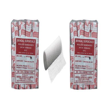 Absorbent Cotton Medical Gauze Roll Bandage (12 Each) 5cm x 5m