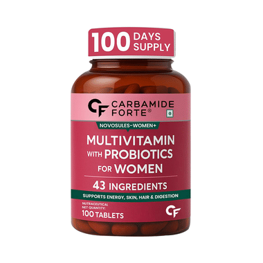 Carbamide Forte Women Multivitamins With Probiotics | For Energy, Skin, Hair, Digestion & Gut Health | Tablet