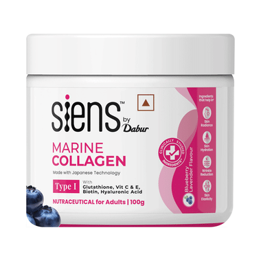Siens by Dabur Marine Collagen Powder with Glutathione, Hyaluronic Acid, Vitamin C Blueberry Lavender