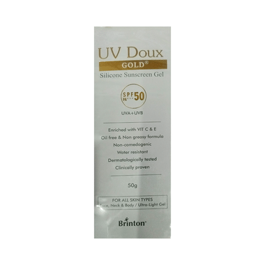 UV Doux Gold Silicone Sunscreen Gel SPF 50 | With Vitamin C & E For All Skin Types