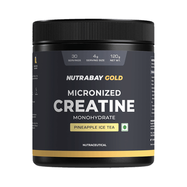 Nutrabay Micronised Creatine Monohydrate Powder Pineapple Ice Tea