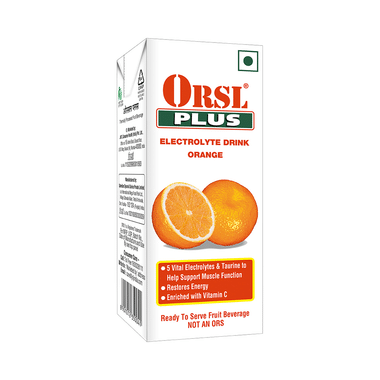 ORSL Plus With Vitamin C, Taurine & Electrolytes | For Energy & Muscle Function | Flavour Orange