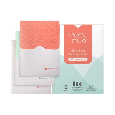 Nua Ultra Safe Assorted Pack 3 Sizes XL+(3) XL(5) & L(4) Sanitary Pads For Women