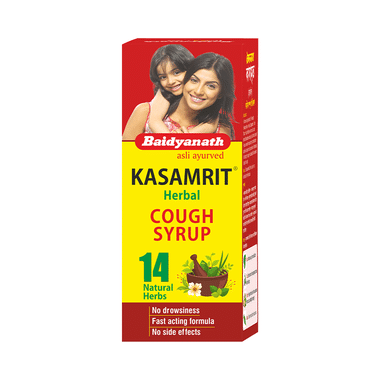 Baidyanath Kasamrit Herbal Cough Syrup | Relieves Dry & Wet Cough | Soothes Throat