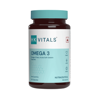 Healthkart HK Vitals Omega 3 Fatty Acids With DHA & EPA | For Heart, Joint & Brain Health | Soft Gelatin Capsule | Nutrition Care Soft Gelatin Capsule