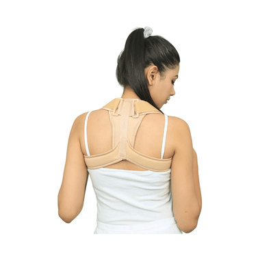 Bos Medicare Surgical Back Shoulder Posture Corrector Adjustable Clavicle Brace Support Belt Small Beige