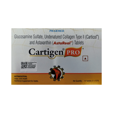 Cartigen Pro Tablet With Glucosamine, Collagen II & Astaxanthin | Bone, Joint & Muscle Care