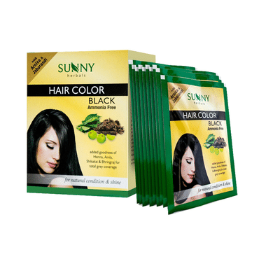 Sunny Herbals Hair Color 12 Sachets Black