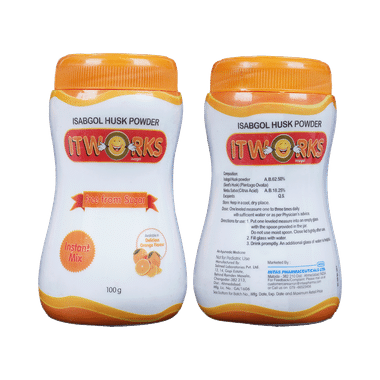 Itworks  Isabgol Husk Instant Mix Powder | Sugar-Free | Flavour Orange