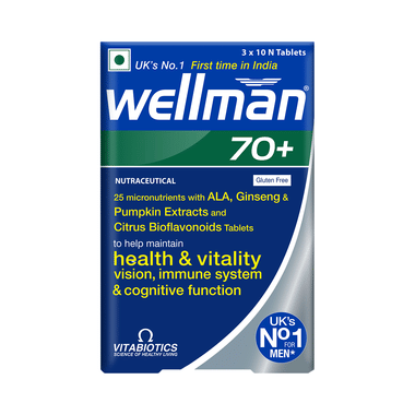 Wellman 70+ Health Supplement to Maintain Health & Vitality Vision, Immunace System & Cognitive System Tablet Gluten Free