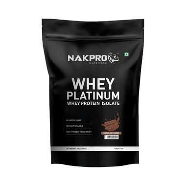 Nakpro Nutrition Whey Platinum Protein Isolate For Muscle Recovery | Flavour Chocolate