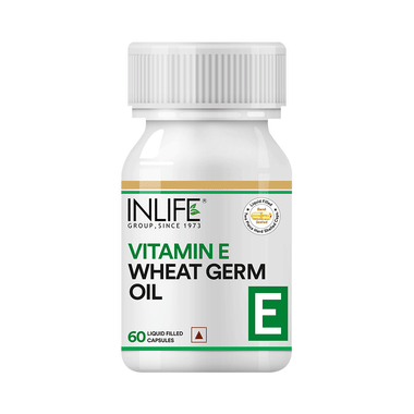 Inlife Vitamin E Wheat Germ Oil For Skin Health | Liquid Filled Capsule