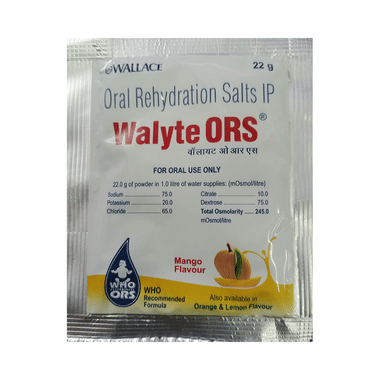 Walyte ORS For Instant Hydration & Electrolyte Balance | Flavour Powder Mango