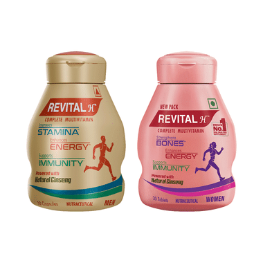 Revital Combo Pack of Revital H 30 Capsule and Revital H Woman 30 Tablet