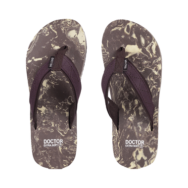 Doctor Extra Soft D29 Orthopaedic | Diabetic | Stylish | Comfortable | MCR |Anti-Skid | Rubber Flip-Flop for Men Brown 5