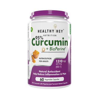 HealthyHey Curcumin With Bioperine Vegetable Capsule With Piperine And Turmeric Extract