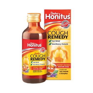 Dabur Honitus Honey-Based Cough Syrup | Fast Relief From Cough, Cold & Sore Throat | Non-Drowsy